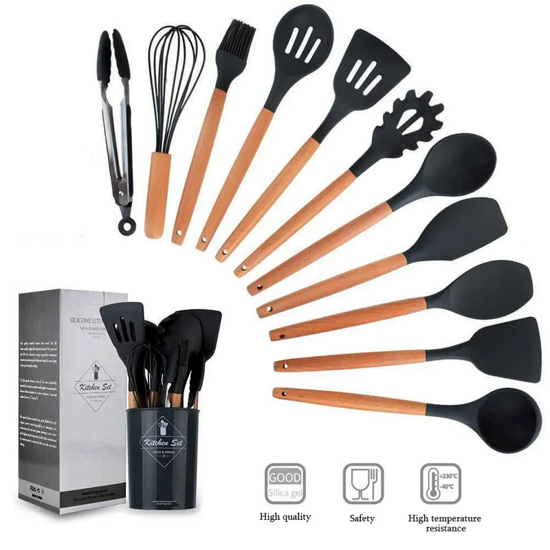Kit Utensílios de Cozinha Alpha CookSilicone – 12 Peças