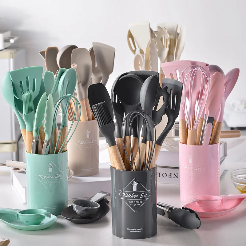 Kit Utensílios de Cozinha Alpha CookSilicone – 12 Peças