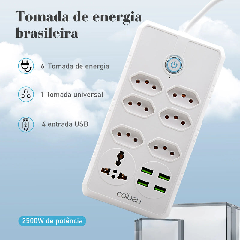 Régua Extensora com USB Alpha PowerStrip 2m