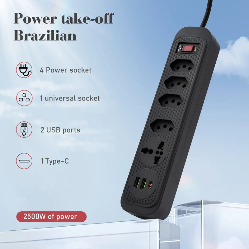 Régua Extensora com USB Alpha PowerStrip 2m