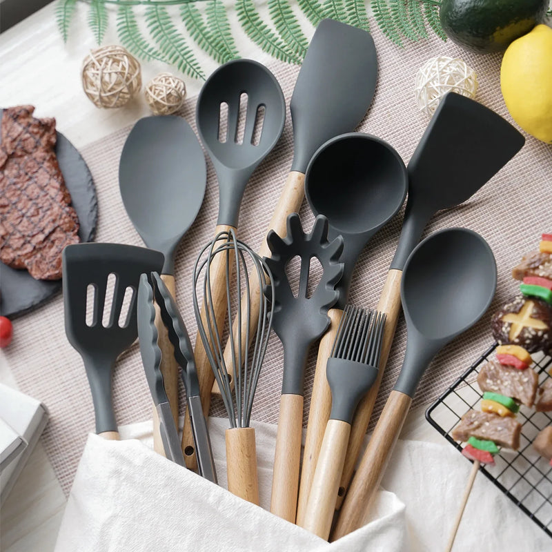 Kit Utensílios de Cozinha Alpha CookSilicone – 12 Peças