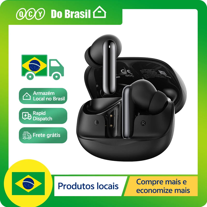 Fones Bluetooth QCY Melobuds N50 ANC – 28h Bateria