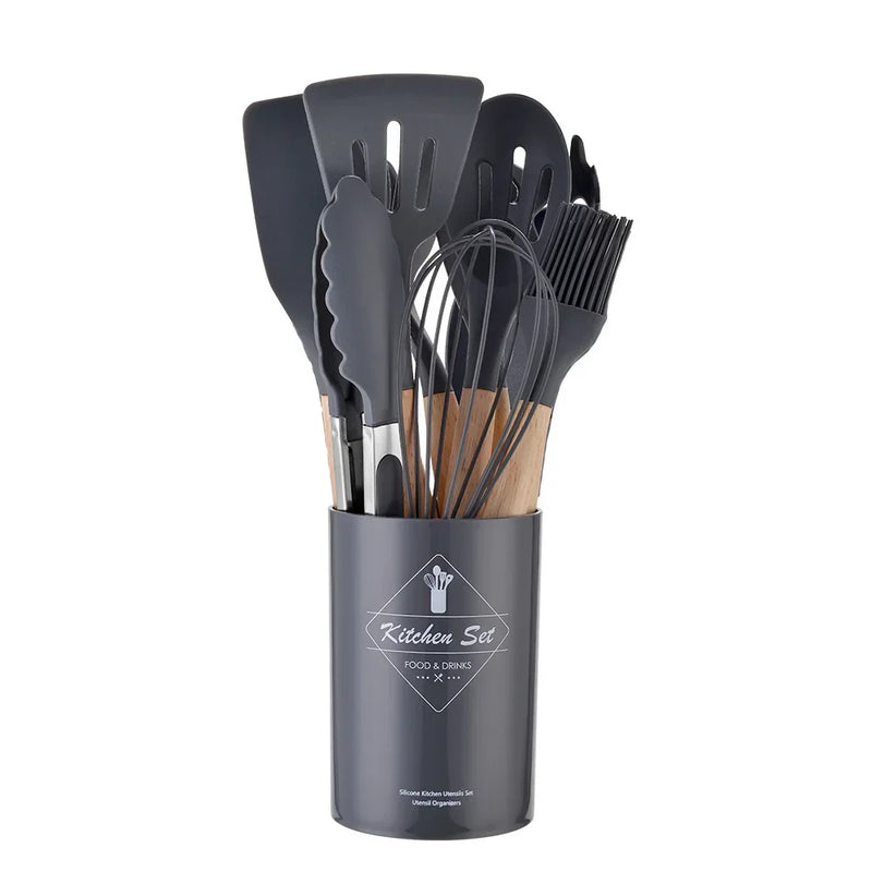Kit Utensílios de Cozinha Alpha CookSilicone – 12 Peças